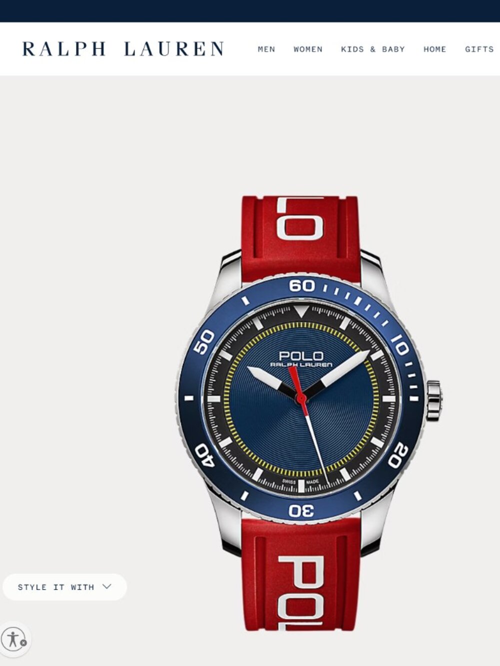 Ralph Lauren 42 MM Polo Sport Steel Watch